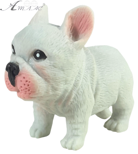 Іграшка силіконова антистрес собака Бульдог сірий 6 см  03836