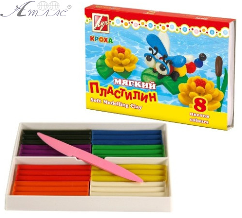 Пластилін Луч "Кроха" м'який 8 кольорів, 132 г 25С1551-08