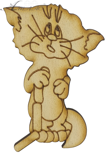 Фігурка фанерна - Котик із сосисками 7 см AS-4663, В-0245