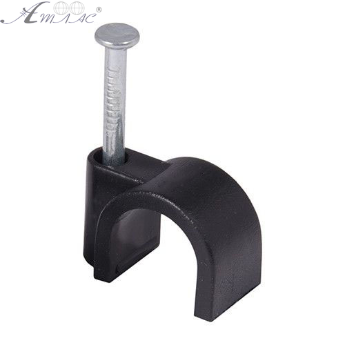 Скоба кабельна кругла  4мм Чорна 100шт  06979