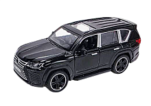 Машинка Die-CastCar Lexus LX 600 черный 14 см металл свет звук  3281B