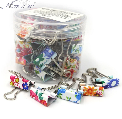 Биндер № 19 мм шириной Цветы микс ПОШТУЧНО 5387-19 Биндер № 19 мм шириной Цветы микс ПОШТУЧНО 5387-19