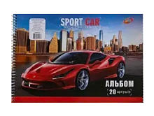 Альбом для рисования спираль Колорит Машина 20 листов 120гр  АПР-20