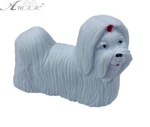 Игрушка Силиконовая тянучка собака Ши-тсу белая 9см  10169 фото 2