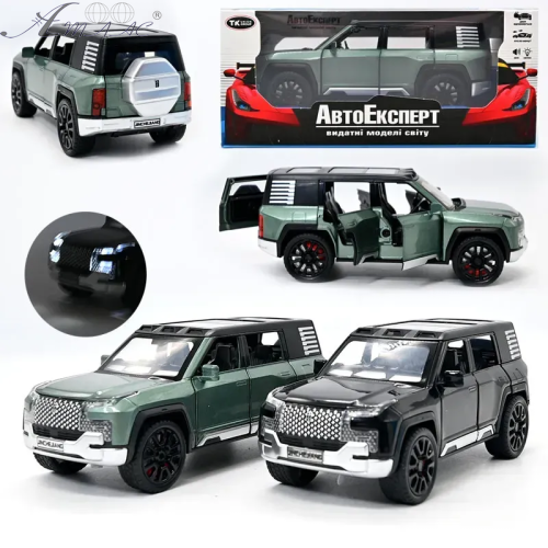 Машинка Автоексперт Range Rover Defender зелена 14см двері світло звук  16744 фото 2