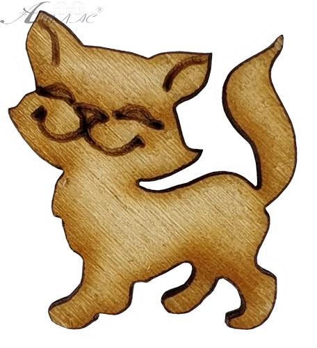 Фігурка фанерна - міні Котик хвостик вгору 2,8 см AS-4678, В-0134