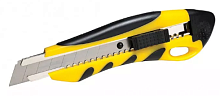 Нож канцелярский 18 мм SOZ 4501 с автофиксацией, металлический, прорезиненный