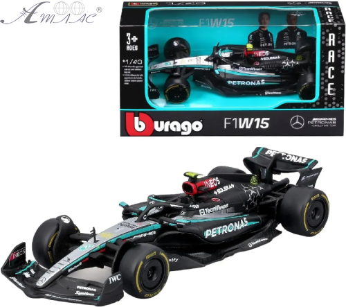 Машинка Bburago F1 W15 AMG гоночный болид 13см  18-38208
