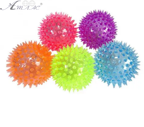Іграшка М'ячик 7,5 см з шипами масажний, світиться  17359