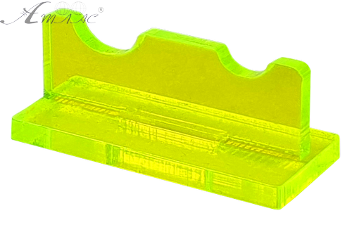 Підставка під два пензлика, жовтий флуоресцентний пластик AS-0030, К-4025