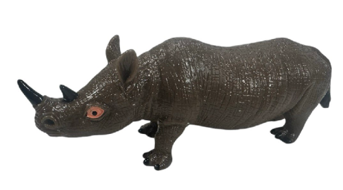 Игрушка силиконовая антистресс дикие животные Носорог 13см  06763