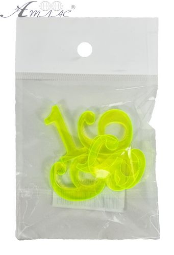 Пластиковые Цифры арабские 4шт ФЛУОР желтые 3мм h=3см AS-0071