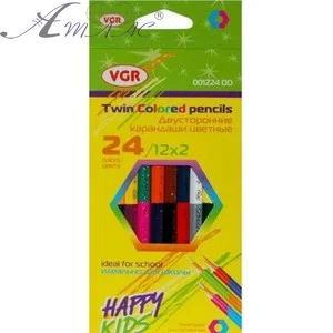 Олівці кольорові двосторонні VGR 24 кольору 12 шт 00224DD