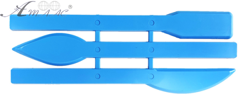 Стеки для пластилина набор 3 шт Голубые спаянные 125мм  AS-0092 