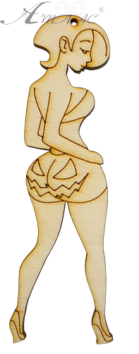 Фігурка фанерна - Дівчина з гарбузом 4 x 12 см AS-4636