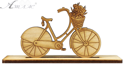 Фигурка фанерная - Велосипед на подставке 10 см AS-4612, В-0114