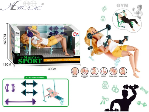 Лялька Fitness Sport дівчинка дуже гнучка  JJ8715