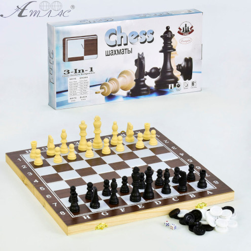 Игра Настольная Шашки, Шахматы, Нарды 3 в 1 F22017