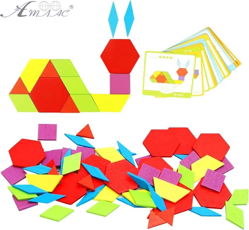 Игрушка Деревянная Танграм с карточками заданиями  MD2239 фото 2