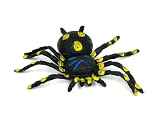 Іграшка силіконова антистрес Павук чорний у жовту точку 13см  01521