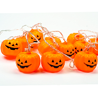 Іграшка прикол Гірлянда на Хелловін Гарбузи 150см 10шт на батарейках  08824