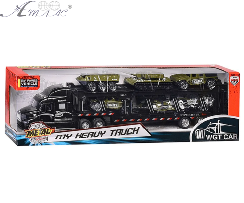 Іграшка Машинка Трейлер з військовою технікою в коробці  2218-10G фото 2