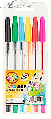 Ручка шариковая, набор BEIFA 6 цветов АА927-6 Ручка шариковая, набор BEIFA 6 цветов АА927-6