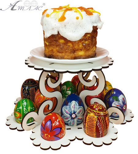 Сувенир "Пасхальная подставка с завитками" для паски и 12 яиц 23.5 х 13 см AS-6220 фото 3