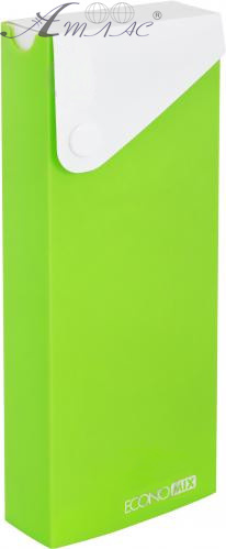 Пенал для карандашей EconoMix пластиковый, салатовый на кнопке Е31617-13 Пенал для карандашей EconoMix пластиковый, салатовый на кнопке Е31617-13