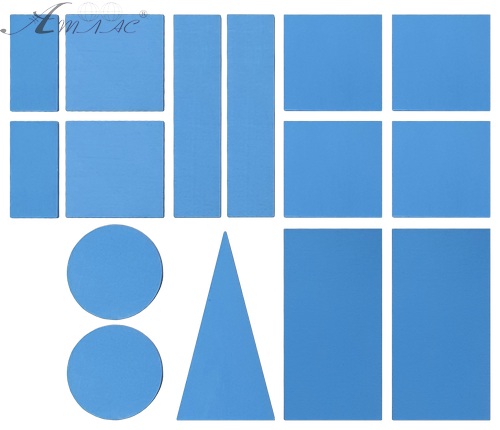 Фигуры геометрические 15 шт Синие из фанеры 4мм AS-7146