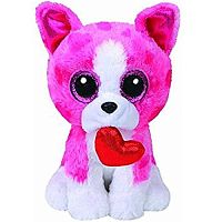 Іграшка М'яка Собака "Romeo" рожева з серцем 15 см 36864