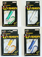 Брелок фонарик - лазер LASER с карабином 3 в 1, в коробке  568