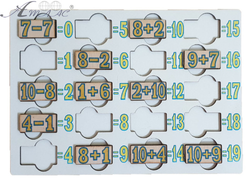 Игрушка развивающая Арифметические Фишки 110шт поле - 26х19см  AS-7186 фото 3
