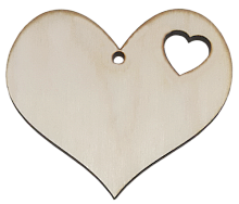Фігурка фанерна - Серце із серцем всередині AS-4716, В-0143