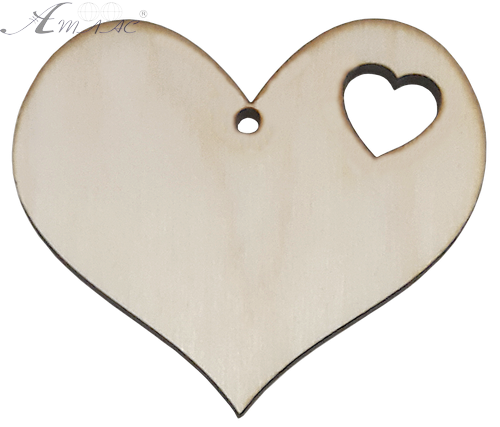 Фигурка фанерная - Сердце с сердцем внутри AS-4716, В-0143