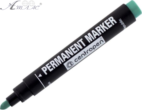 Маркер перманентный Centropen 8566 круглый зеленый 