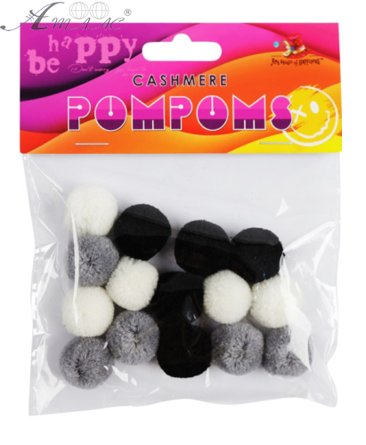 Декор Помпони Кольорові 3 кольори 15 штук  MQ5005