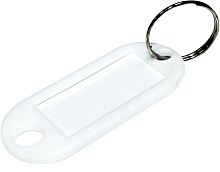 Брелок Бирка пластиковый белый  1145
