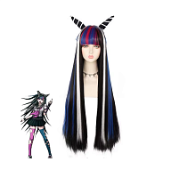 Парик  Mioda Ibuki 100см черный с рожками 12985