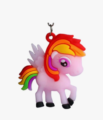 Брелок Пони радужная яркая с крыльями 5 см резиновая  16606 фото 2