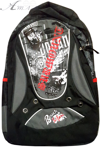 Рюкзак Safari чорний з біло-червоним малюнком SDW 9360