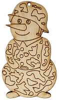 Фігурка фанерна - Сніговик у камуфляжі 4,5 х 8 см AS-4741, В-0230