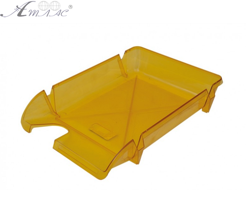 Лоток пластиковий для паперу горизонтальний "Компакт" жовтий  80606