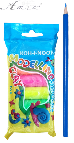 Пластилин Koh-i-Noor  5 цветов 100 гр  НЕОН годен до 21г.  01315S0502PS 