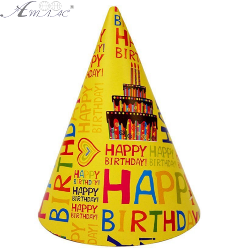 Колпак детский именинный D- 12 см Мультик    02273