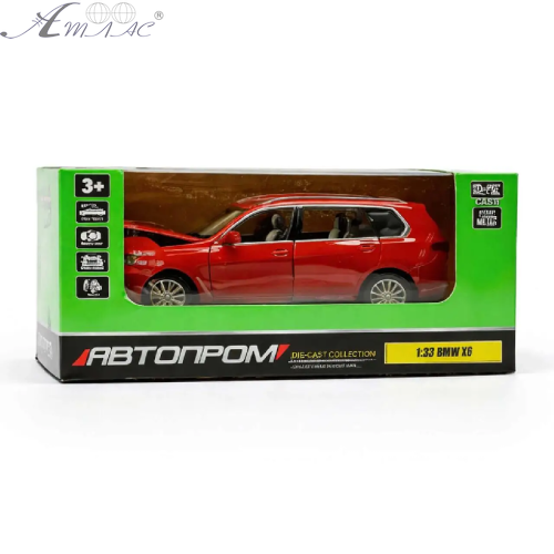 Машинка Автопром BMW Х7 красная металл свет звук 16см 68470 фото 3 Машинка Автопром BMW Х7 красная металл свет звук 16см 68470 фото 3