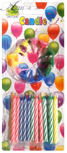 Свечи набор, 24 шт. свечек, 12 шт. держателей, в блистере 56009