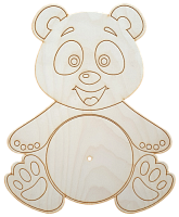 Основа для годинника з фанери 4 мм № 24 Панда 37 х 45 см AS-4573, В-0416