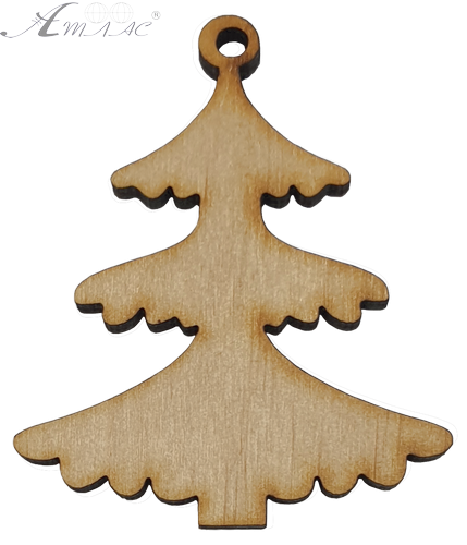 Фігурка фанерна - Ялинка маленька засніжена 5 см AS-4647, В-0108 фото 2