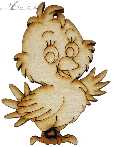 Фігурка фанерна - Півник курча 5 х 7 см AS-4698, В-0177 Фігурка фанерна - Півник курча 5 х 7 см AS-4698, В-0177